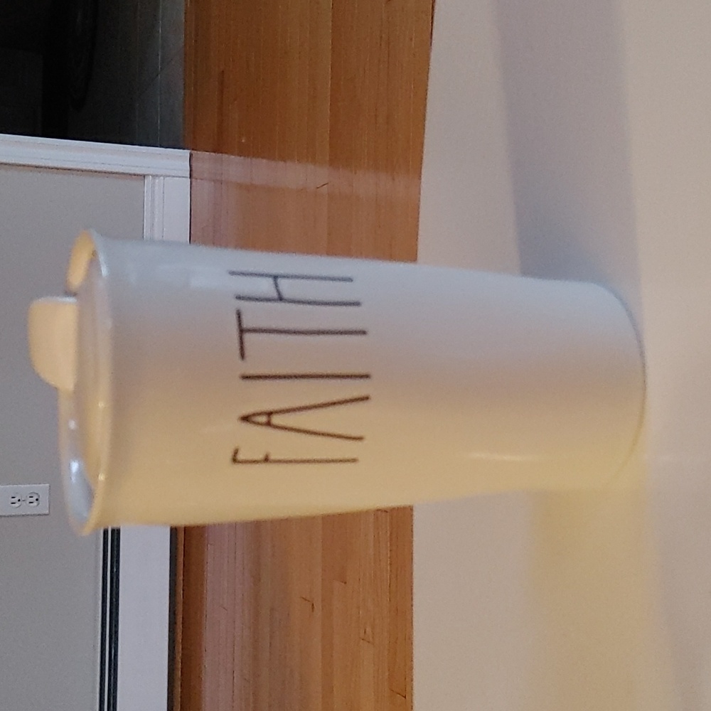 Free Rae Dunn faith travel coffee tea mug cup tumbler